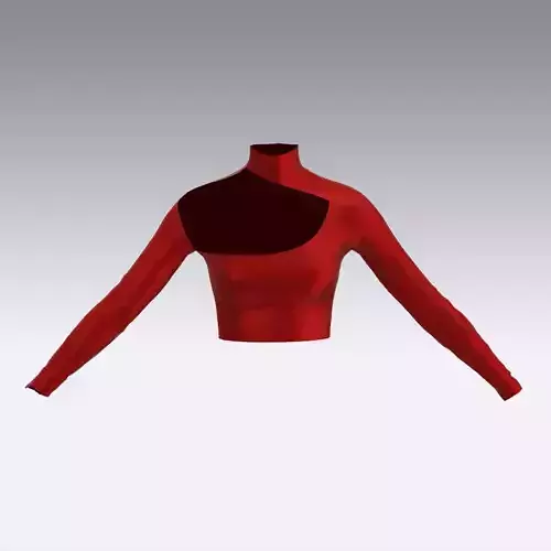 BLOUSE SATIN DROP PANELED BLOUSE RED