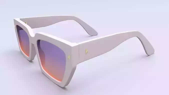 Dezi Classic unisex rectangular frame Sunglasses  3D model