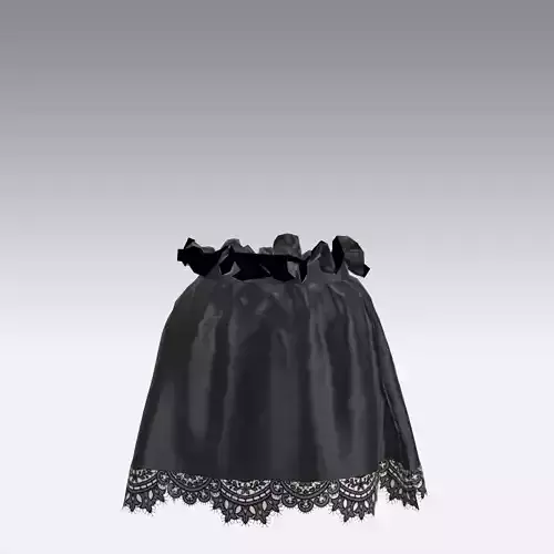 SKIRT LEATHER LACE DETAIL RUFFLED SKIRT