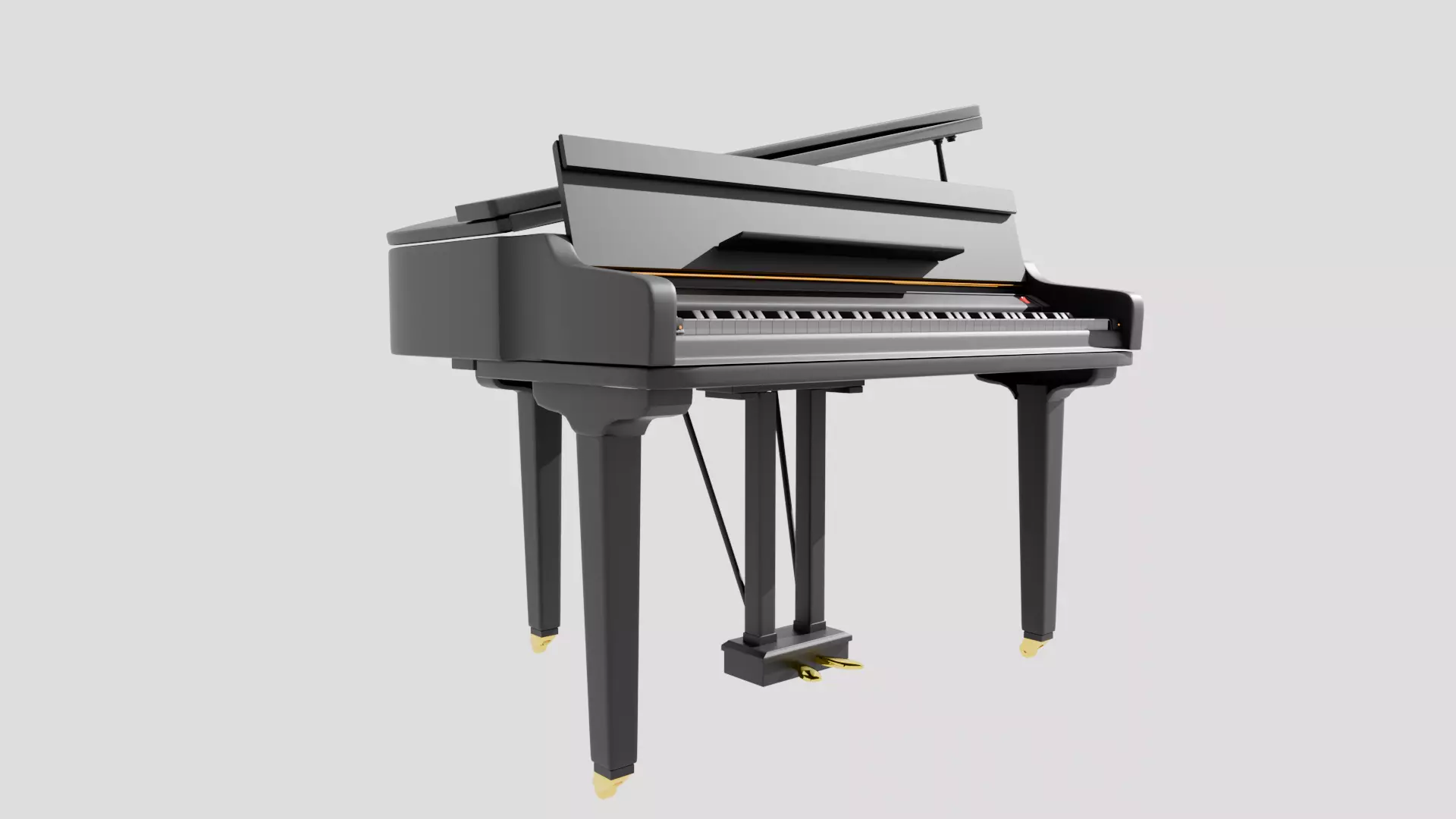 Electric Baby Grand Piano - Free High-Poly 3D Model Free 3D model