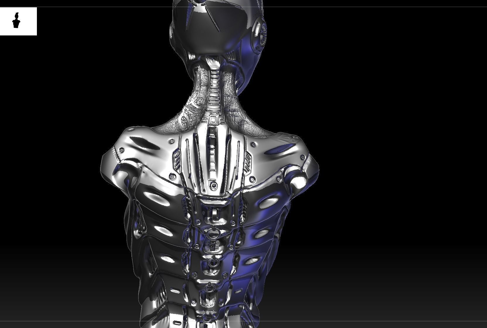 Synthetic Girl Low-poly 3D model_2