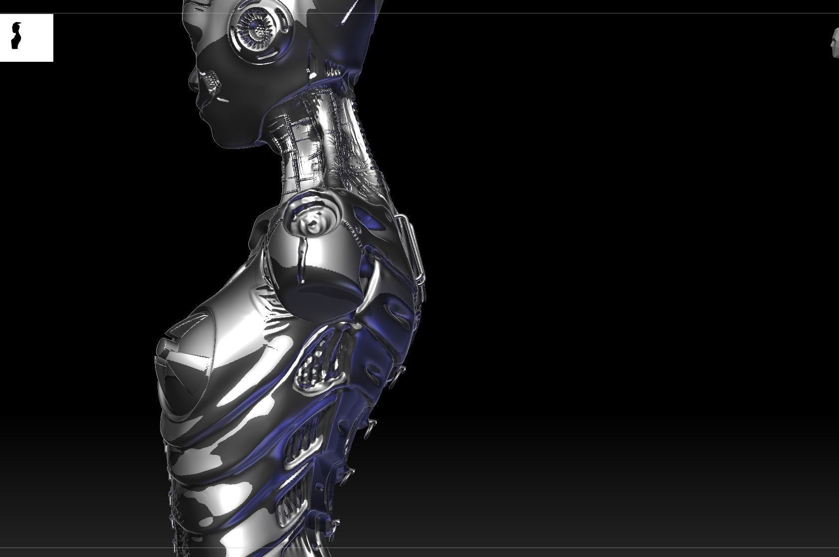 Synthetic Girl Low-poly 3D model_1