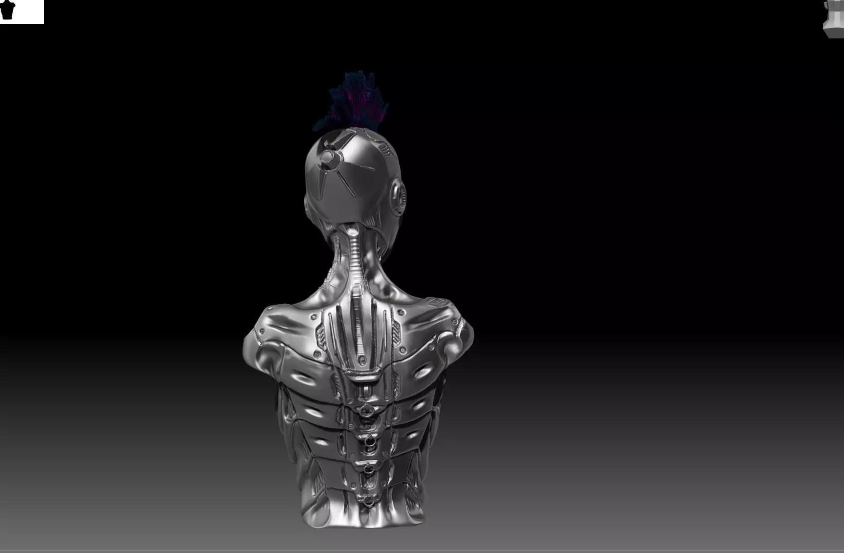 Synthetic Girl Low-poly 3D model_0