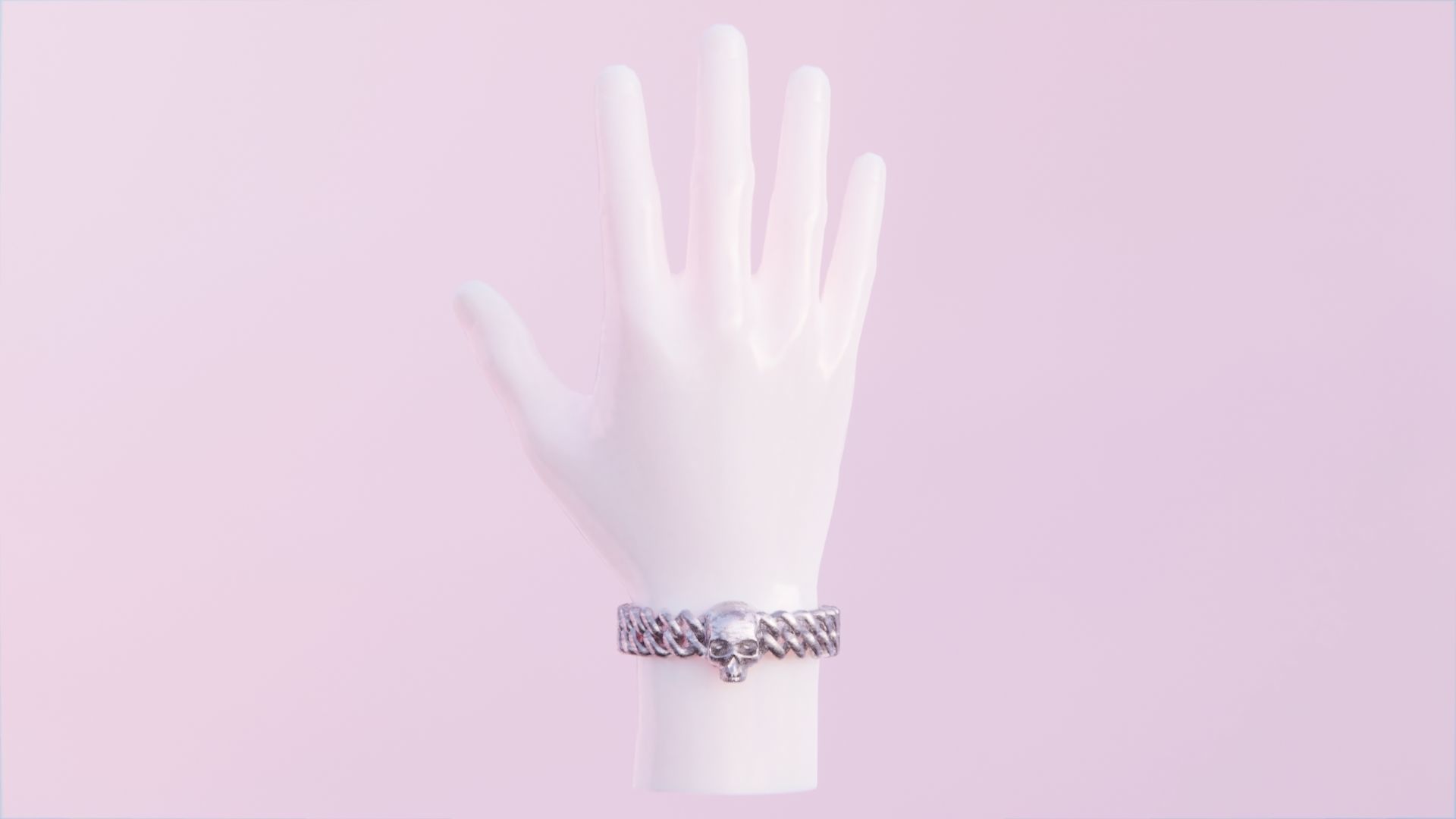 Skull Bracelet Low-poly 3D model_3