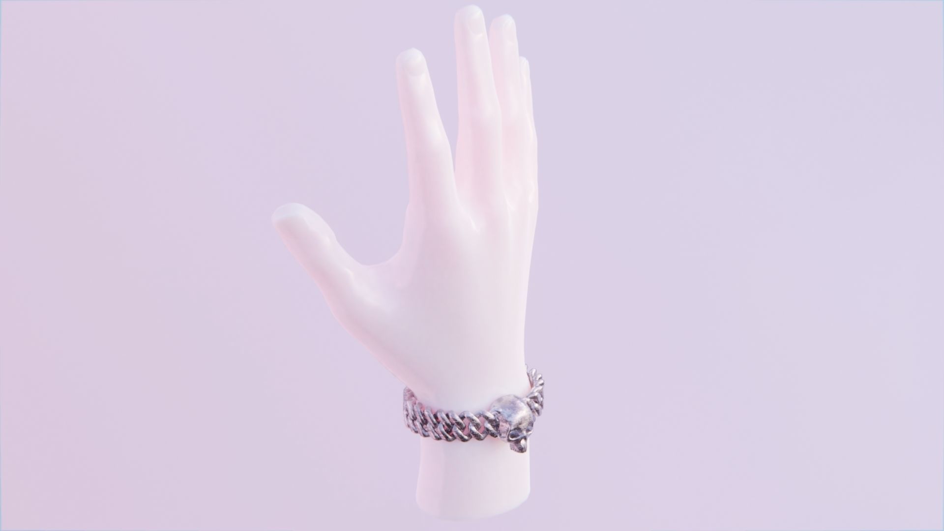 Skull Bracelet Low-poly 3D model_5