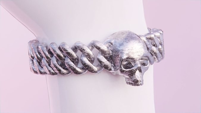 Skull Bracelet Low-poly 3D model