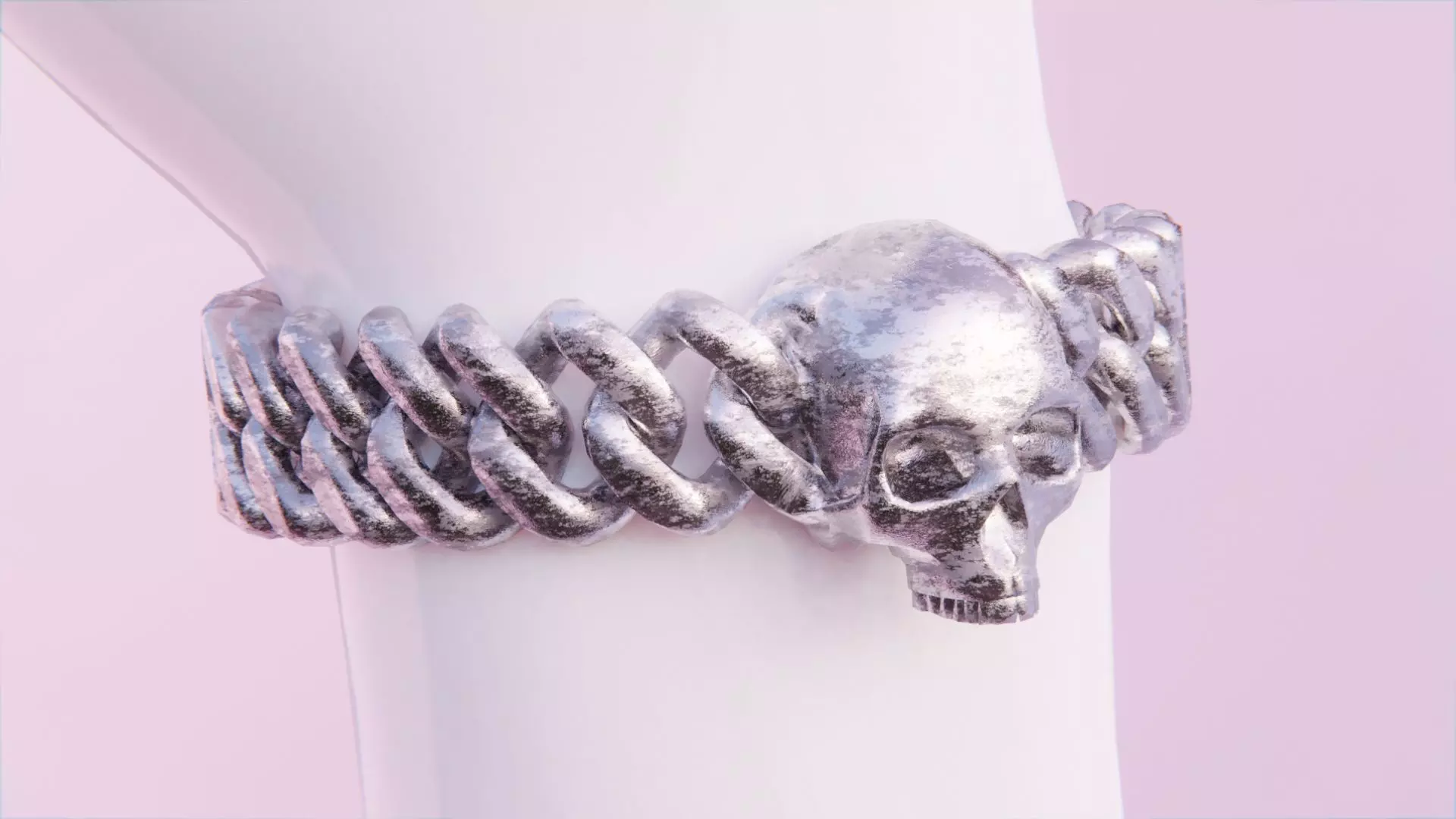 Skull Bracelet Low-poly 3D model_0