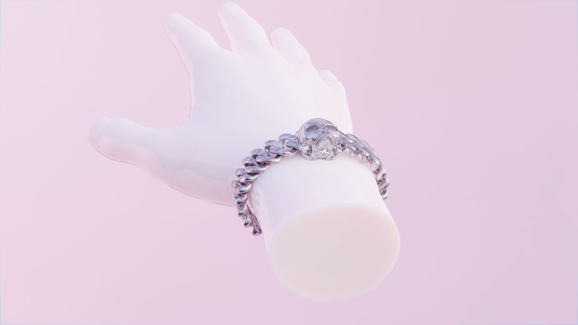 Skull Bracelet Low-poly 3D model_2