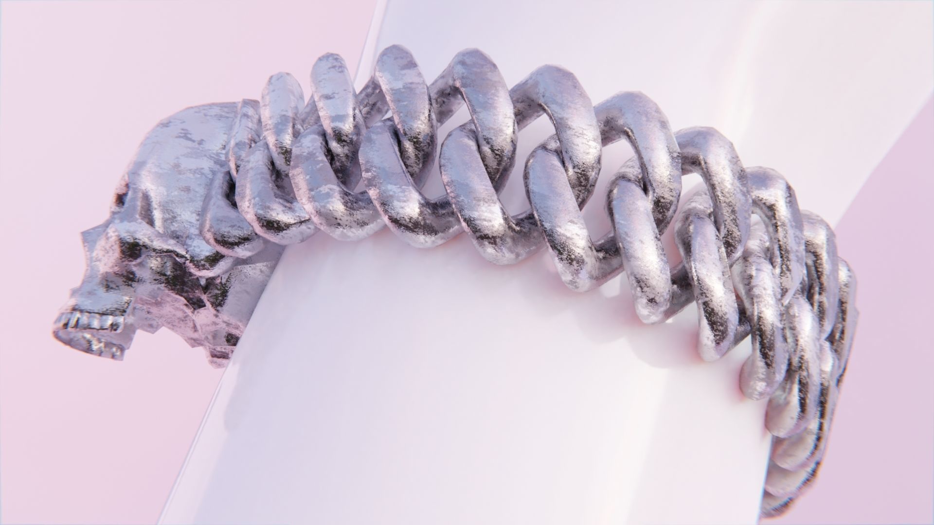 Skull Bracelet Low-poly 3D model_1