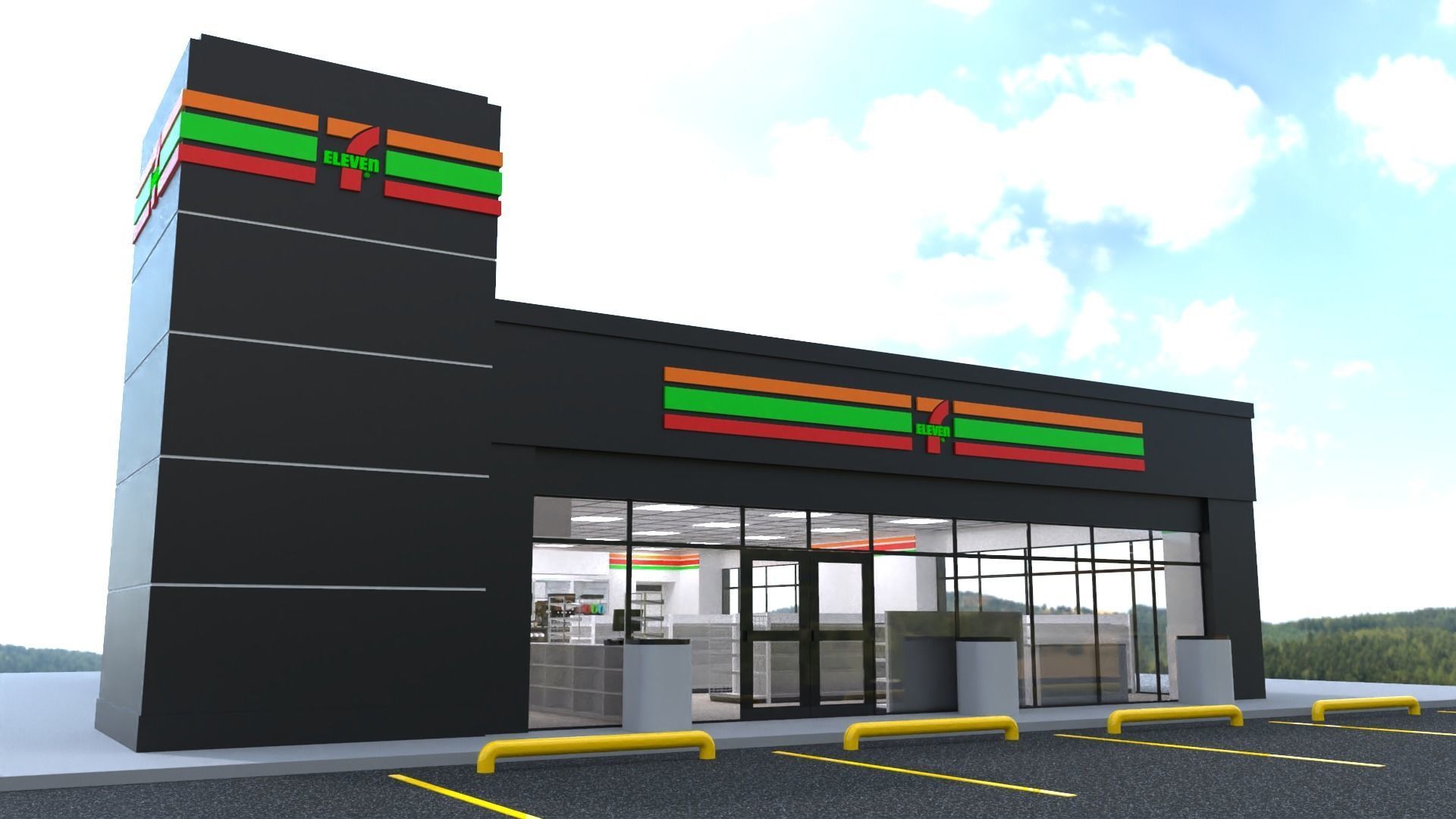 Seven Eleven - Convenience Store 2 3D model_2