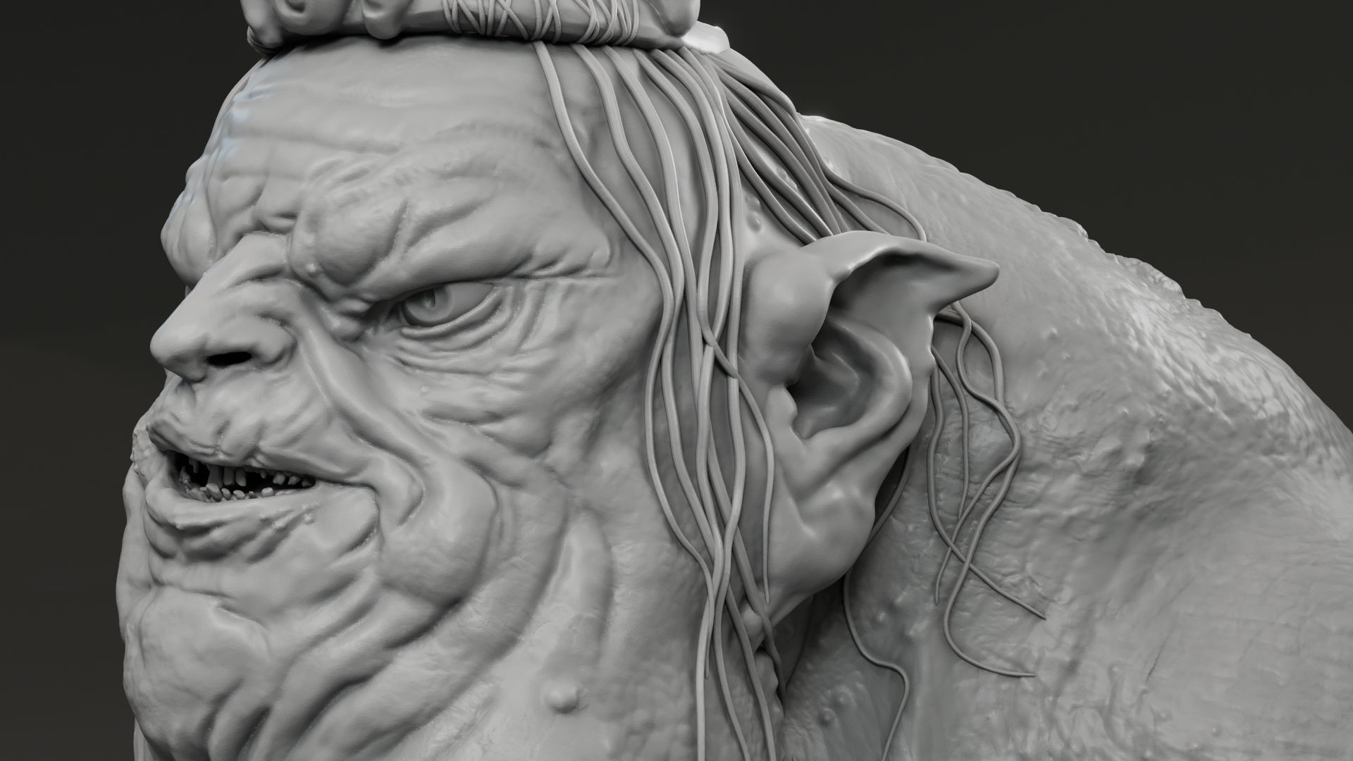 Barry Humphries - Goblin King - The Hobbit An unexpected journey 3D print model_9