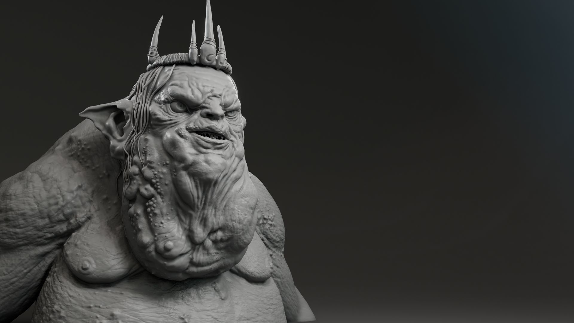 Barry Humphries - Goblin King - The Hobbit An unexpected journey 3D print model_2
