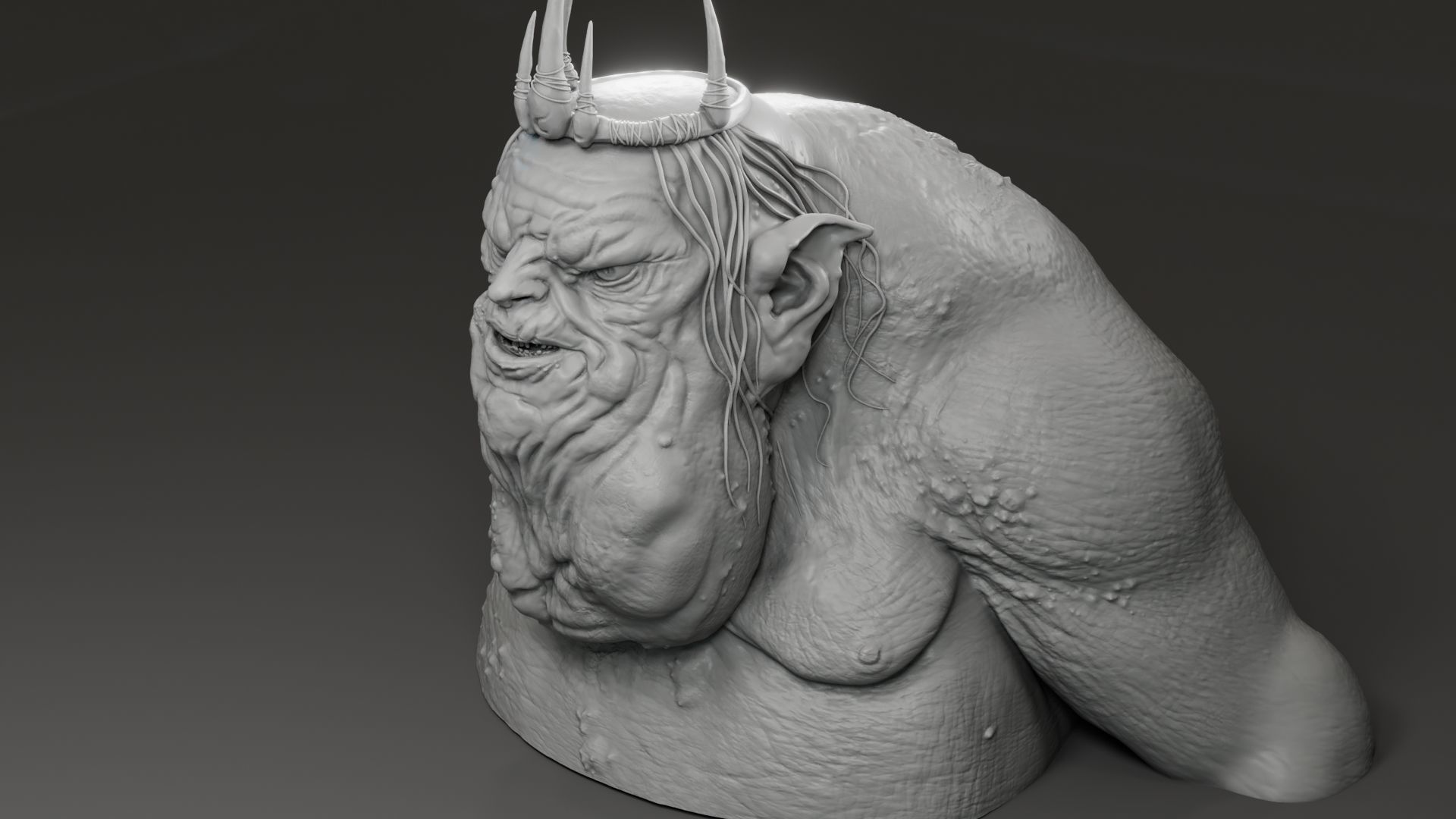 Barry Humphries - Goblin King - The Hobbit An unexpected journey 3D print model_4