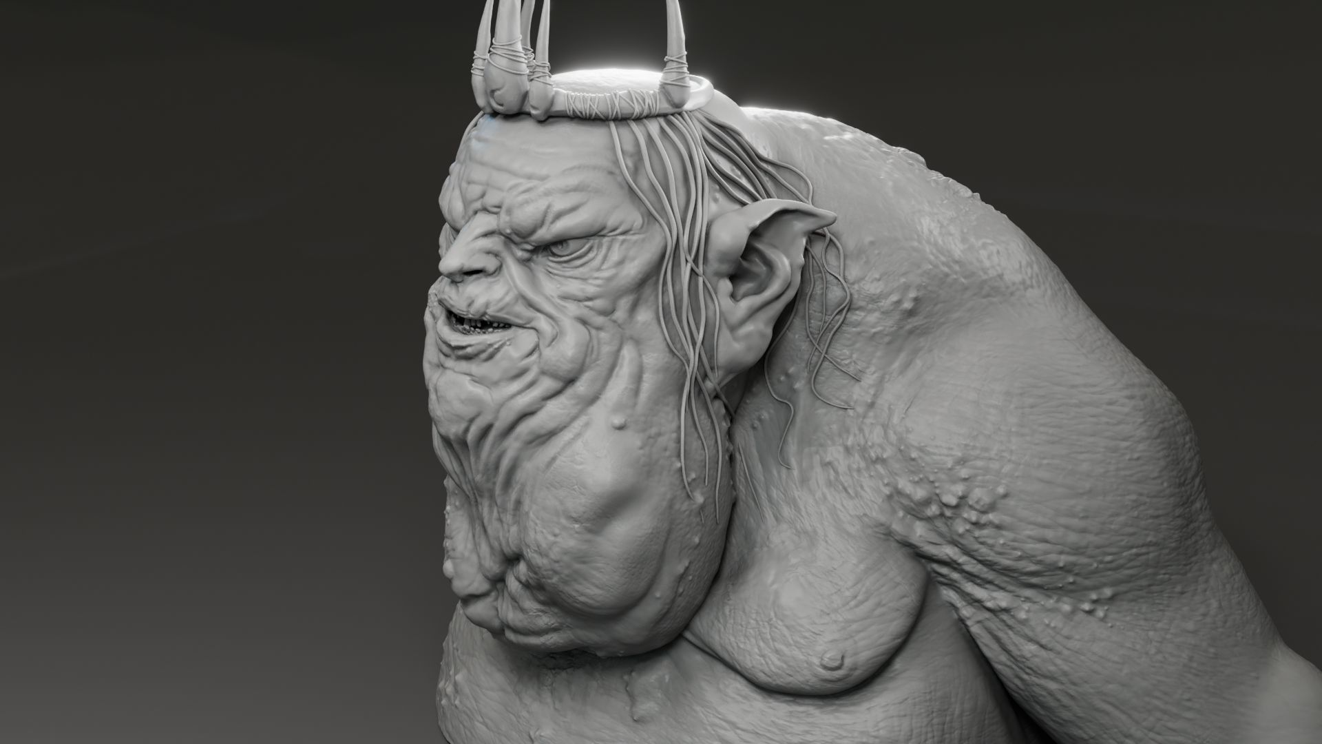 Barry Humphries - Goblin King - The Hobbit An unexpected journey 3D print model_15