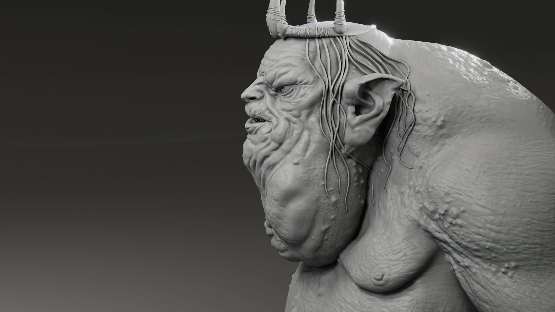 Barry Humphries - Goblin King - The Hobbit An unexpected journey 3D print model_16