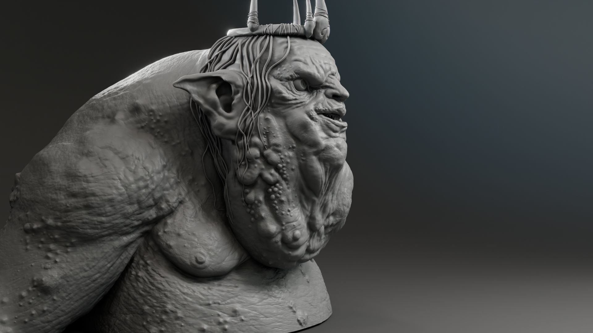 Barry Humphries - Goblin King - The Hobbit An unexpected journey 3D print model_3