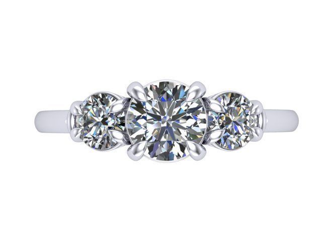 Round Engagement Diamond Ring 3D print model_2