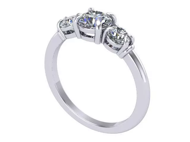 Round Engagement Diamond Ring 3D print model_0