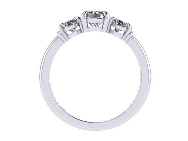 Round Engagement Diamond Ring 3D print model_3