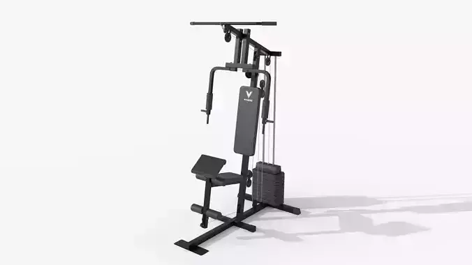 PBR Multifunctional Home Gym Station B Low-poly 3D model