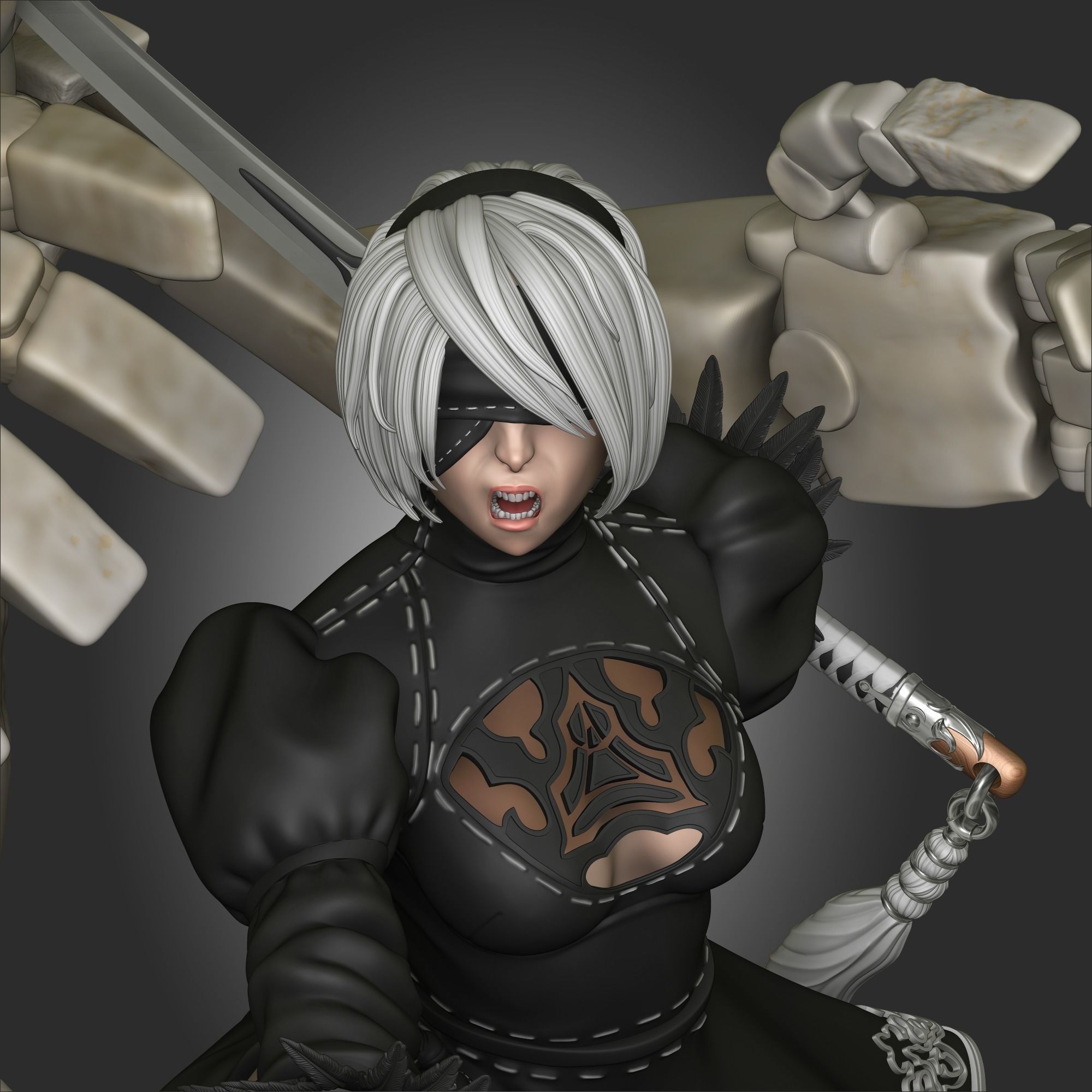 2B - Nier Automata  3D print model_5