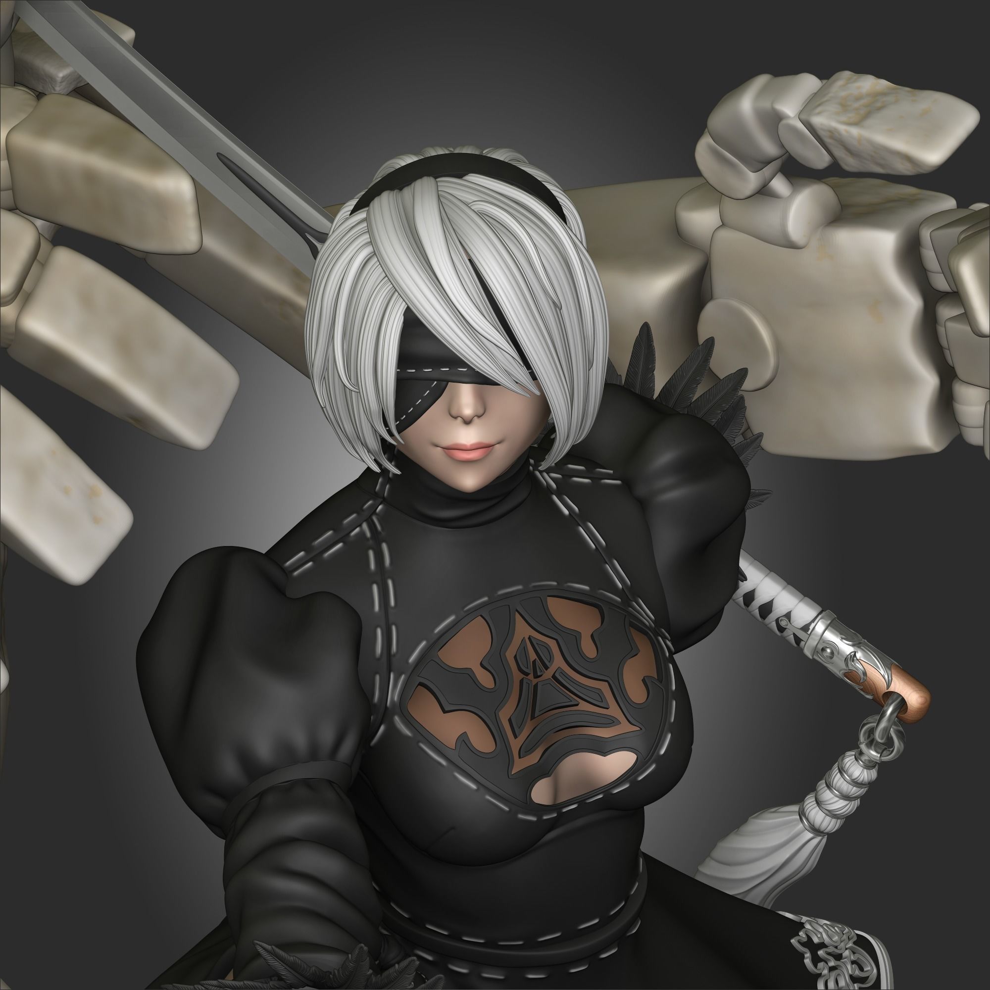 2B - Nier Automata  3D print model_3