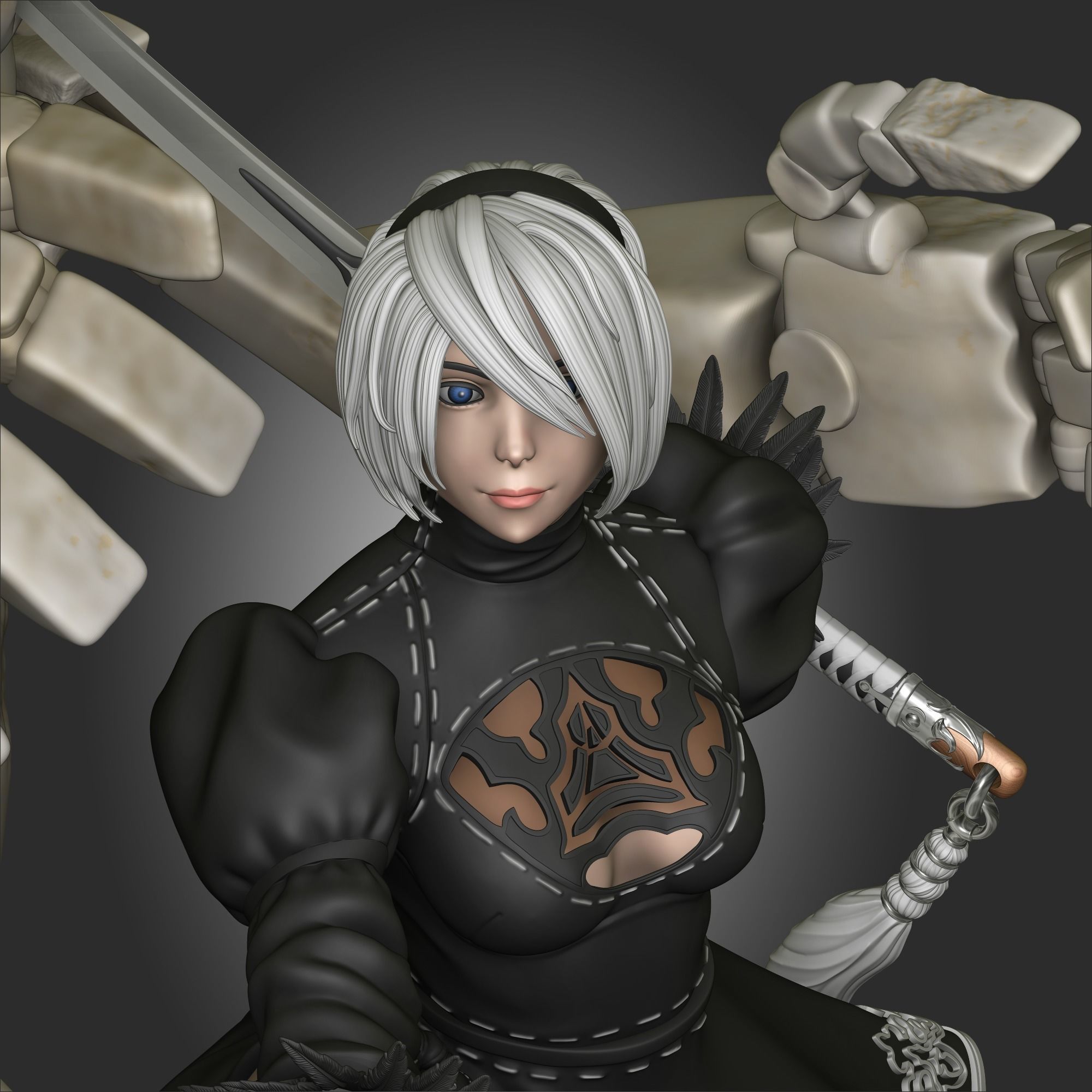 2B - Nier Automata  3D print model_4