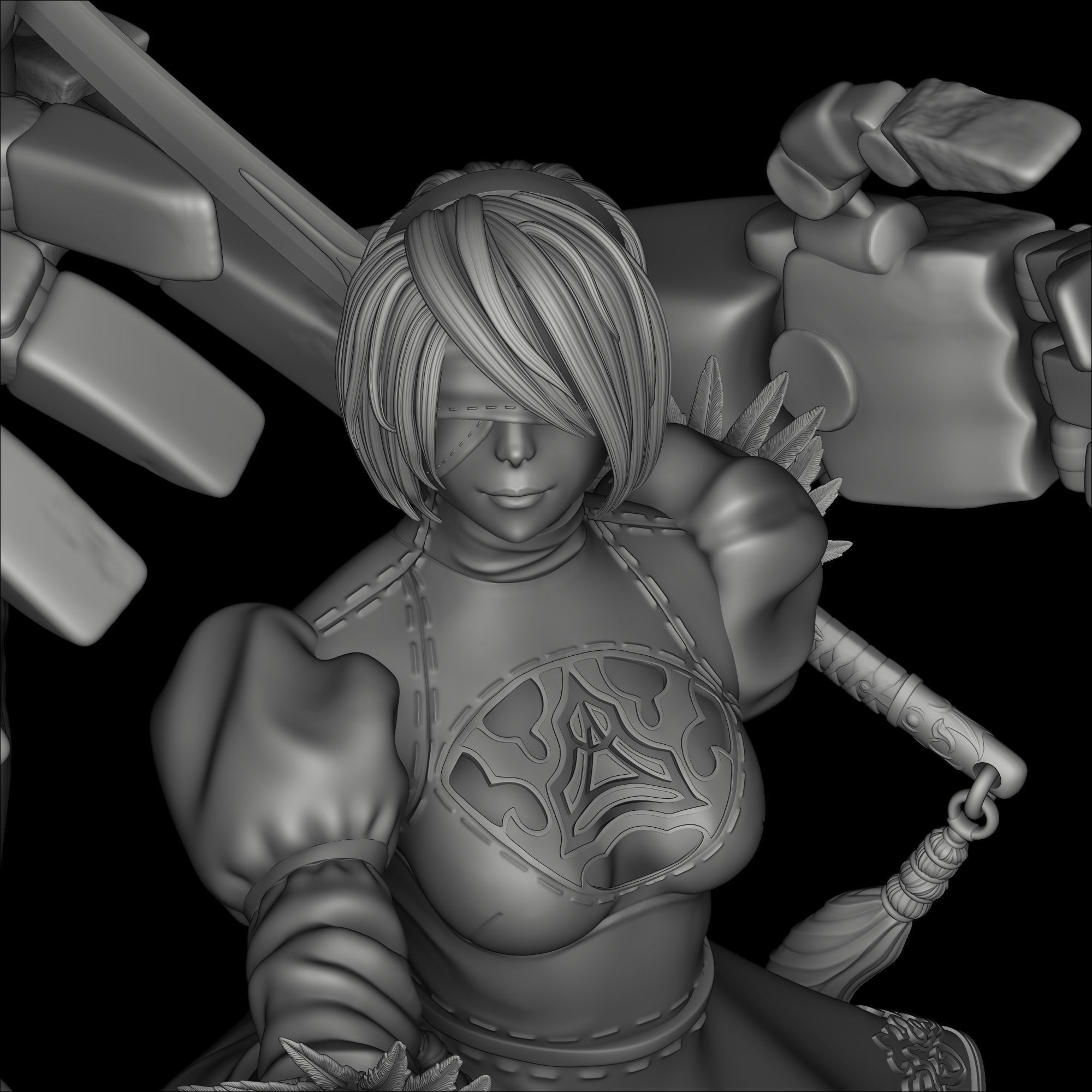 2B - Nier Automata  3D print model_11