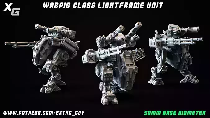 Light Frame Warpig Combat Mech 50mm base diameter