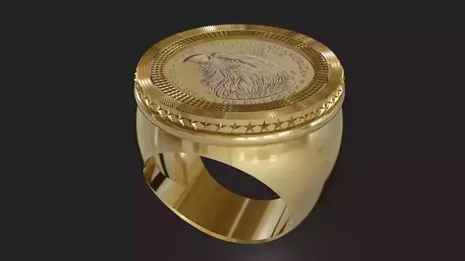 One-quarter American gold eagle ring mount 