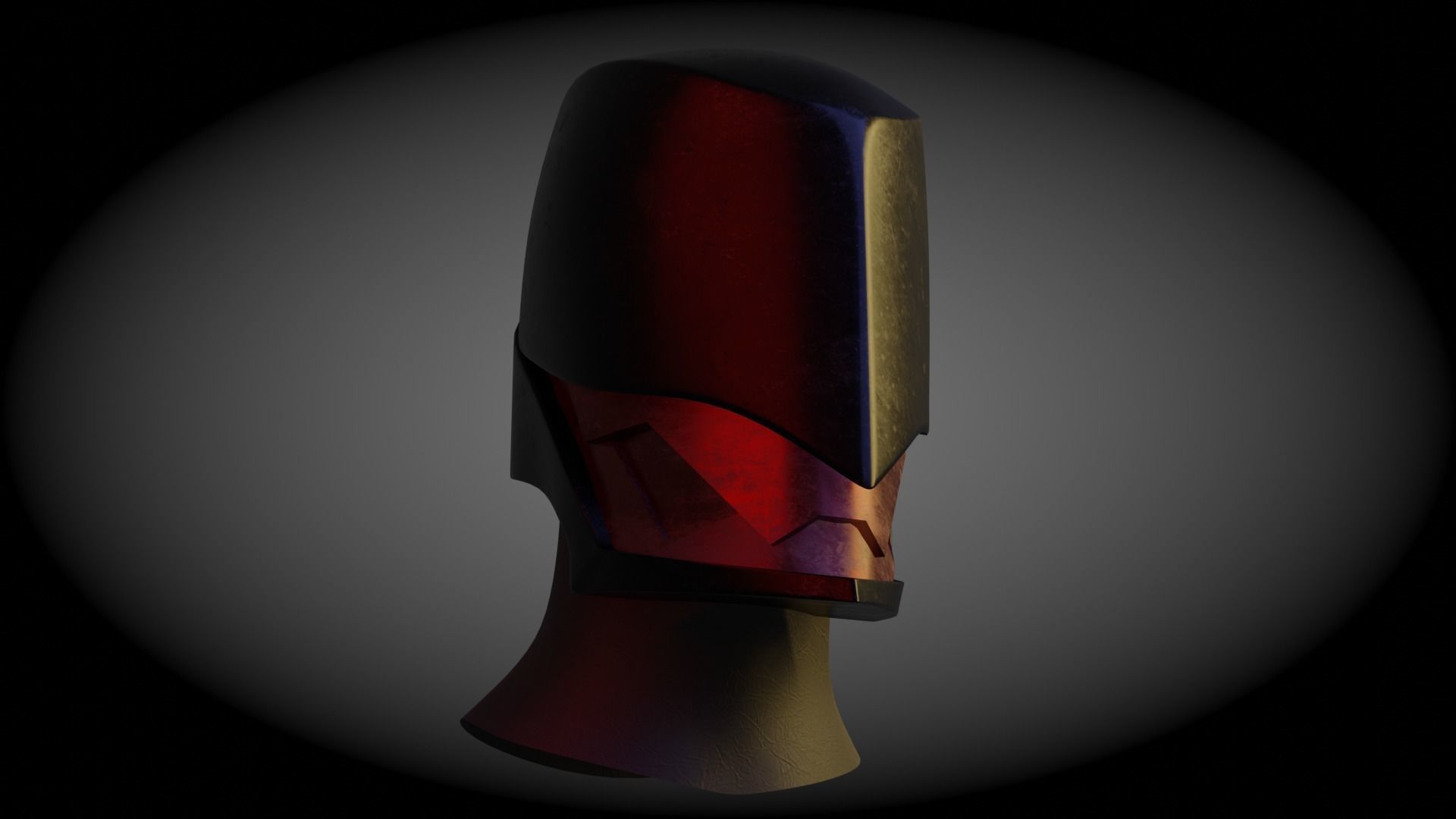 Raven Helmet - Sci-Fi Helmet Low-poly 3D model_7