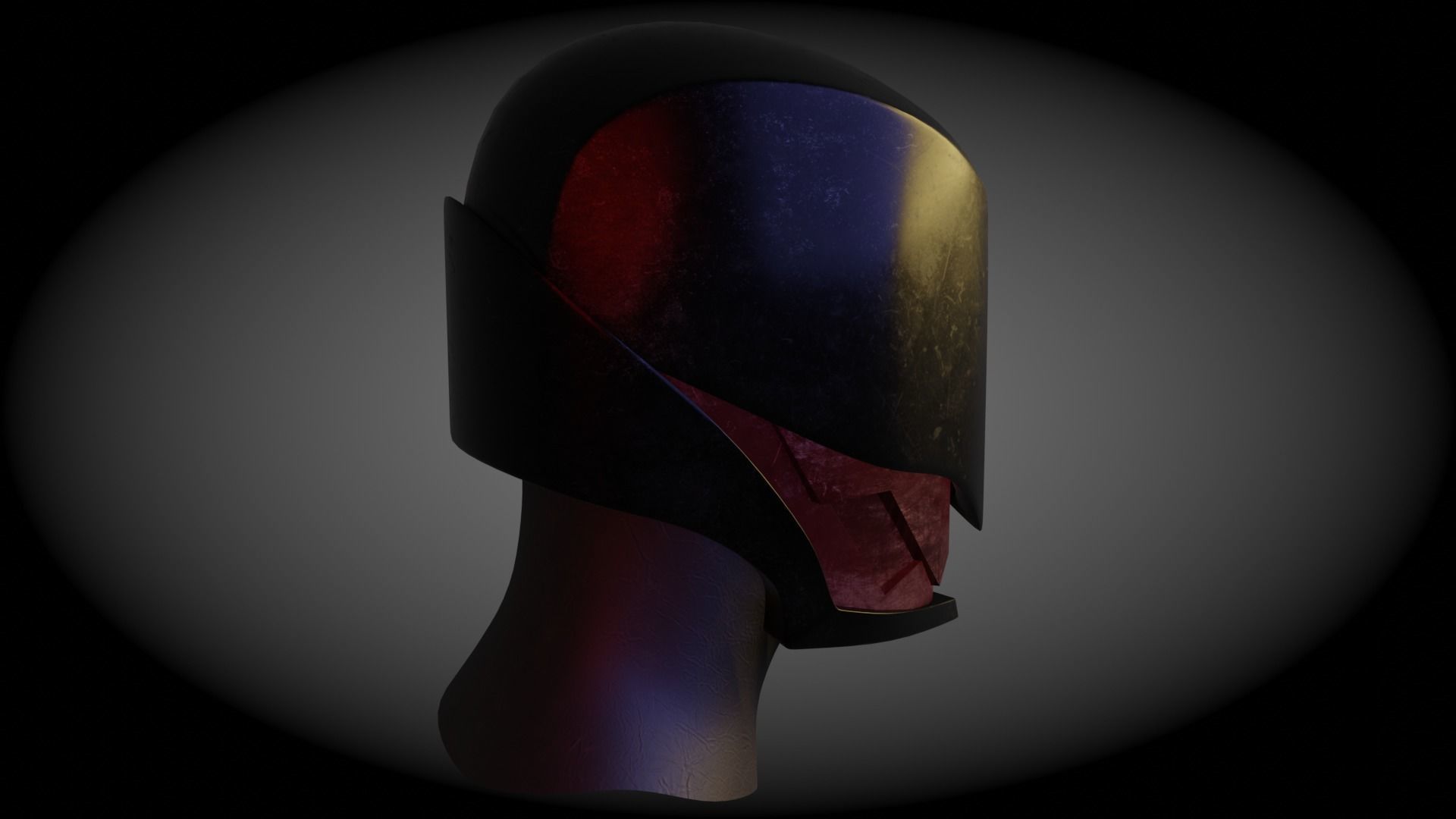 Raven Helmet - Sci-Fi Helmet Low-poly 3D model_10