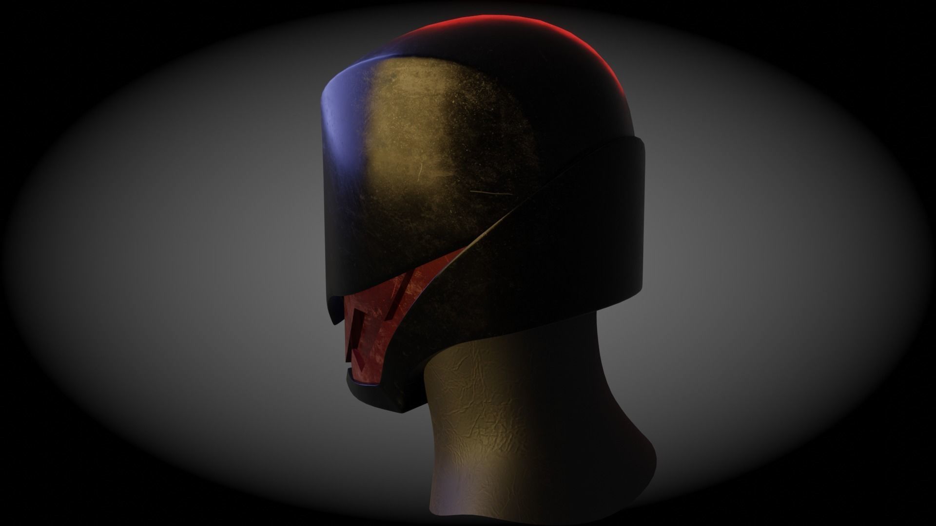 Raven Helmet - Sci-Fi Helmet Low-poly 3D model_8
