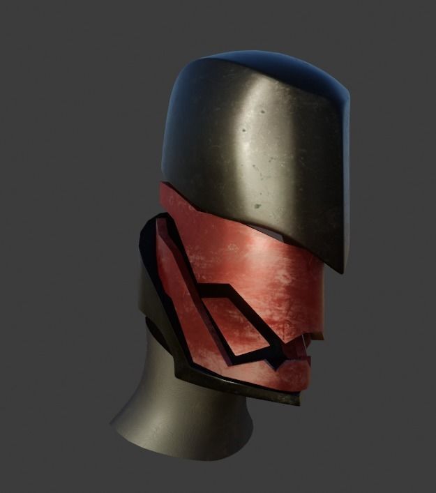Raven Helmet - Sci-Fi Helmet Low-poly 3D model_13