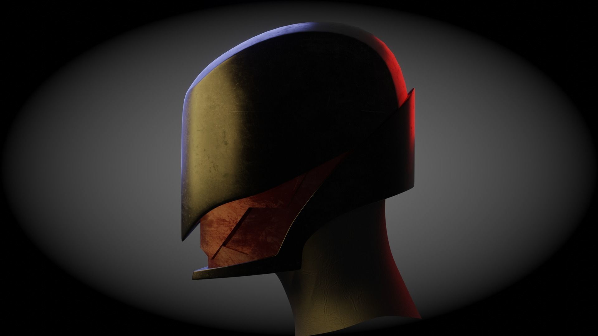 Raven Helmet - Sci-Fi Helmet Low-poly 3D model_4