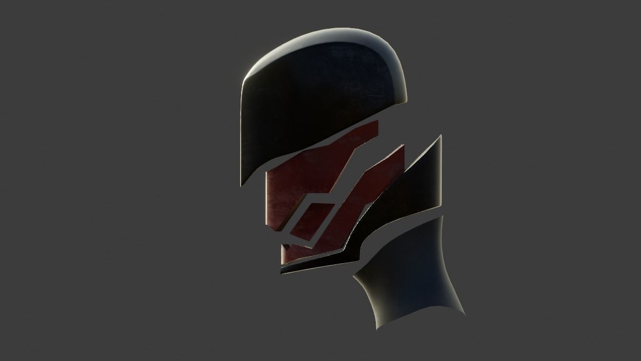 Raven Helmet - Sci-Fi Helmet Low-poly 3D model_12