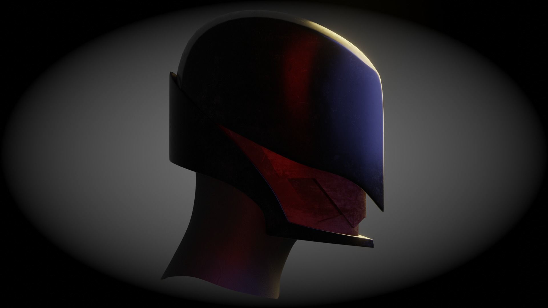 Raven Helmet - Sci-Fi Helmet Low-poly 3D model_5