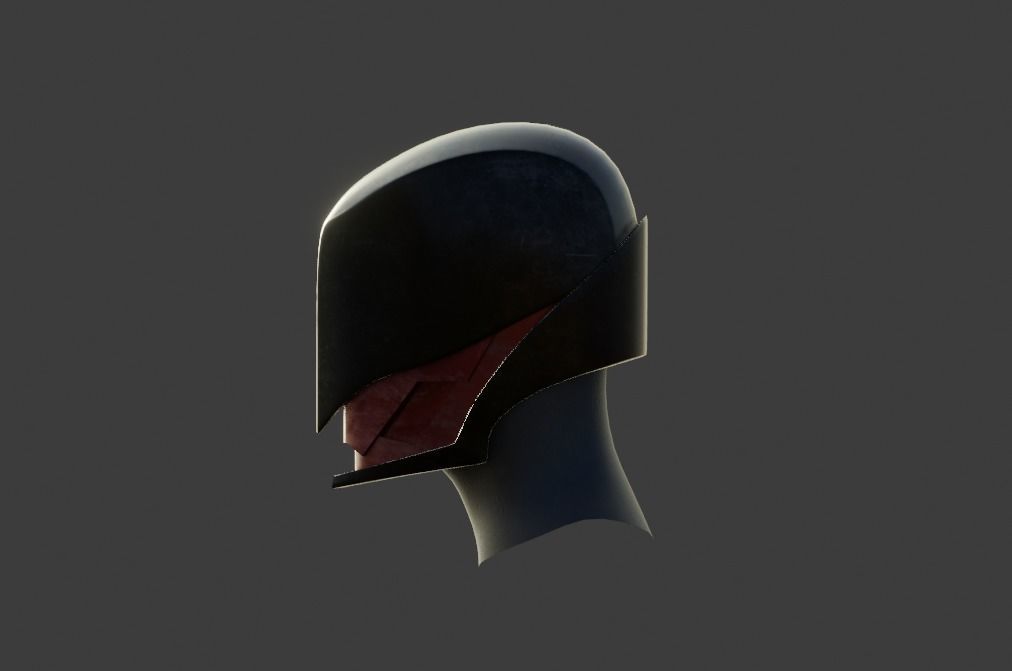 Raven Helmet - Sci-Fi Helmet Low-poly 3D model_16