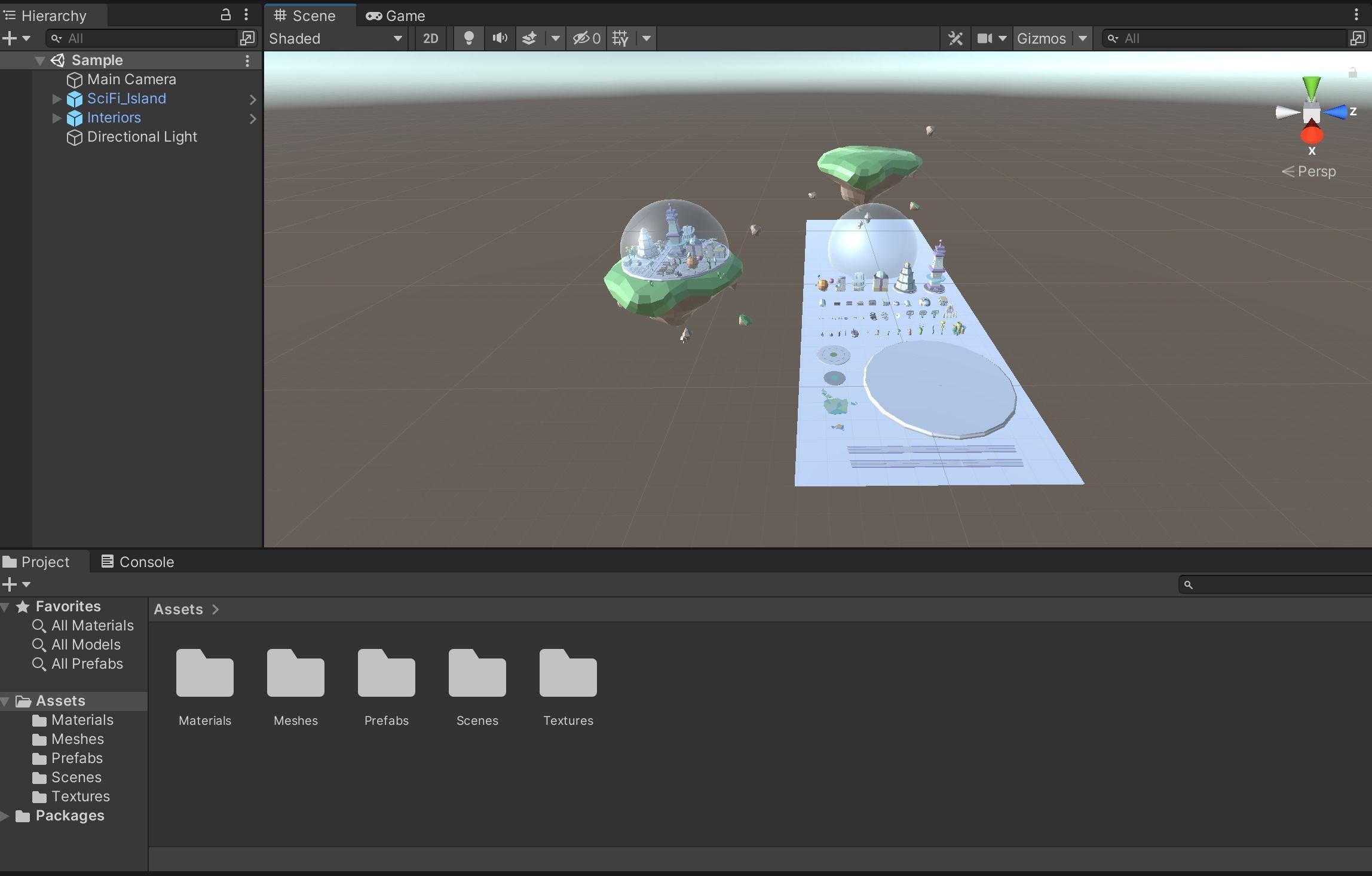 Flying Sci Fi Island City Low-poly 3D model_13