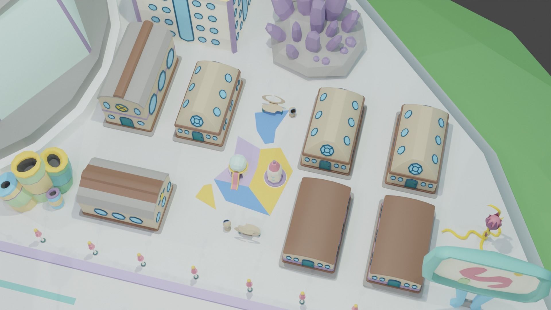 Flying Sci Fi Island City Low-poly 3D model_9