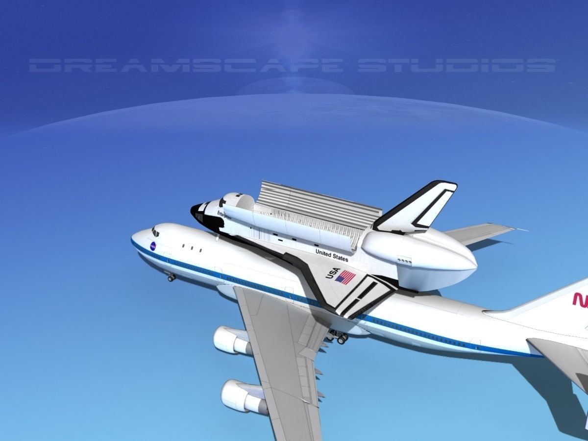 Space Shuttle Enterprise Transport  MP 2-2 747  3D model_7