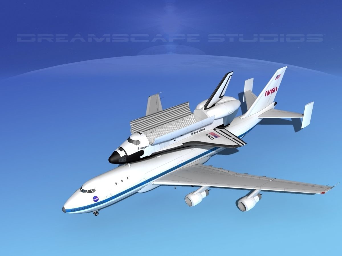 Space Shuttle Enterprise Transport  MP 2-2 747  3D model_9