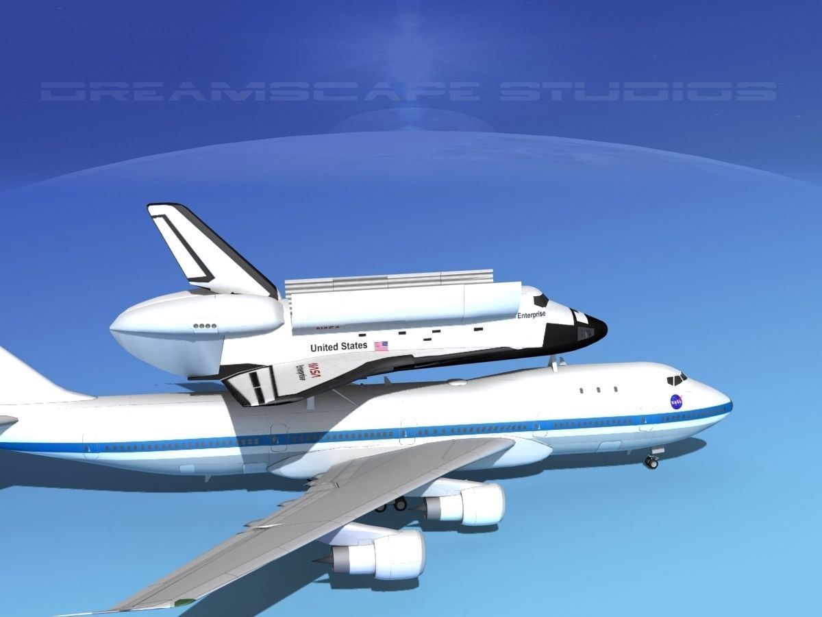 Space Shuttle Enterprise Transport  MP 2-2 747  3D model_4