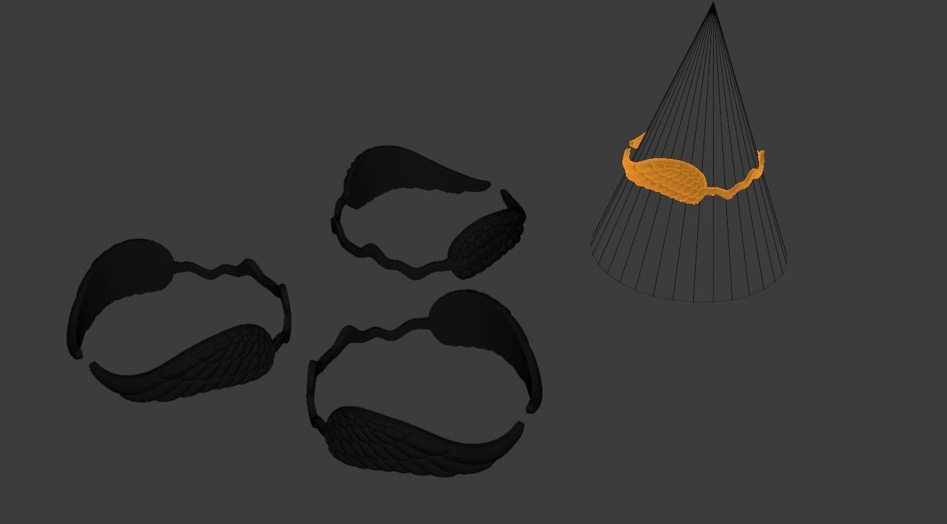 Wings ring  3D print model_3