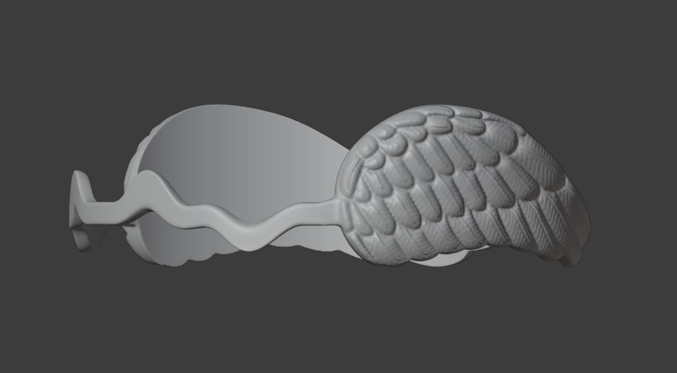 Wings ring  3D print model_4