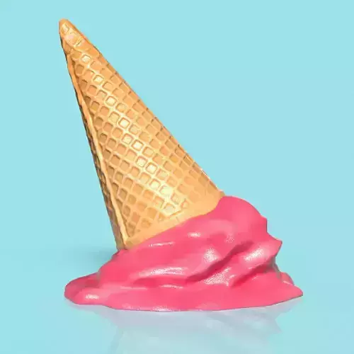  melting ice cream 3D print model