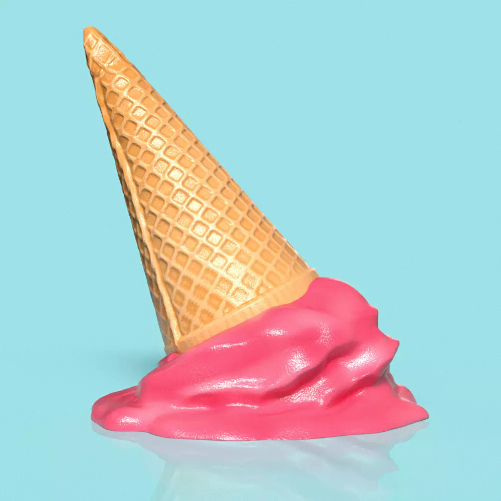  melting ice cream 3D print model_0