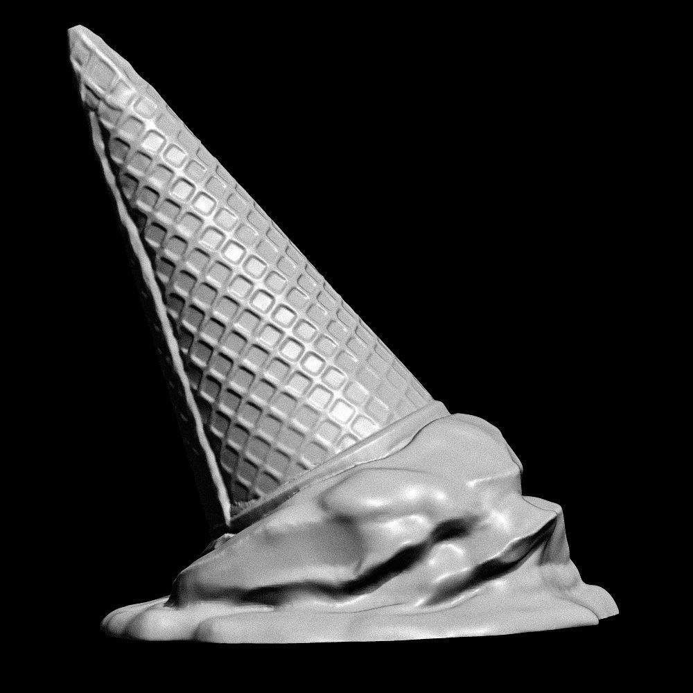  melting ice cream 3D print model_1