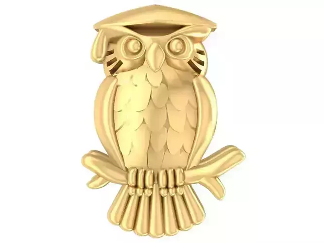Detailed Owl Totem Signet Ring for Men  2955