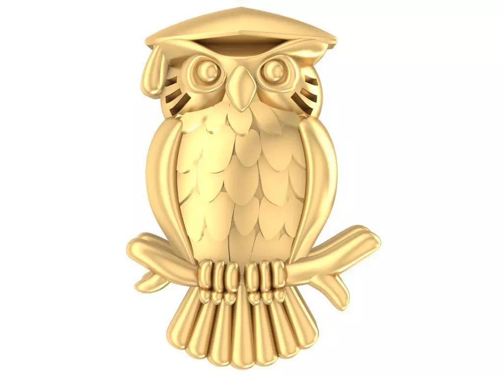 owl charm 2955 3D print model_0